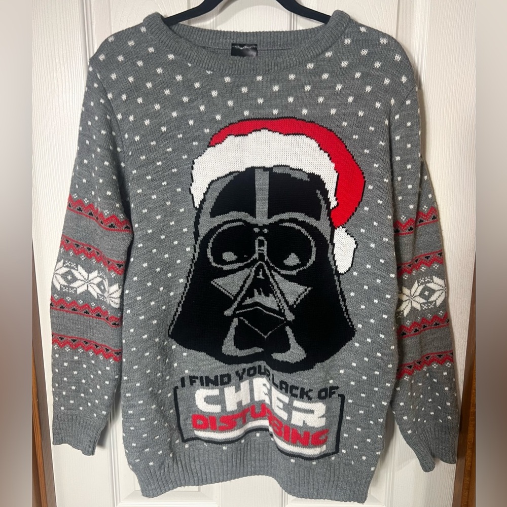 Unisex Star Wars Christmas Sweater Holiday Sweater Darth Vader Ugly Sweater L